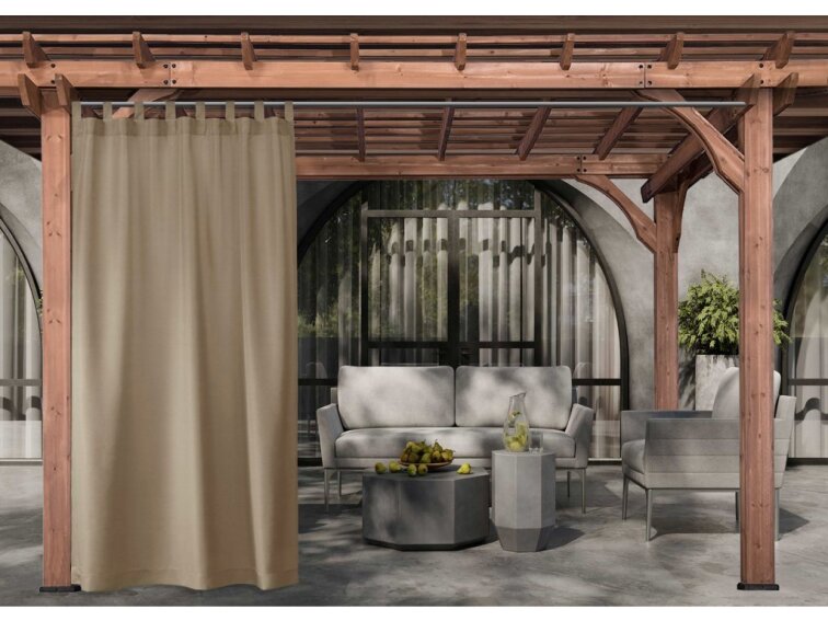 Venkovní zahradní závěs s poutky SANTIAGO color 21 béžová, různé rozměry MyBestHome
