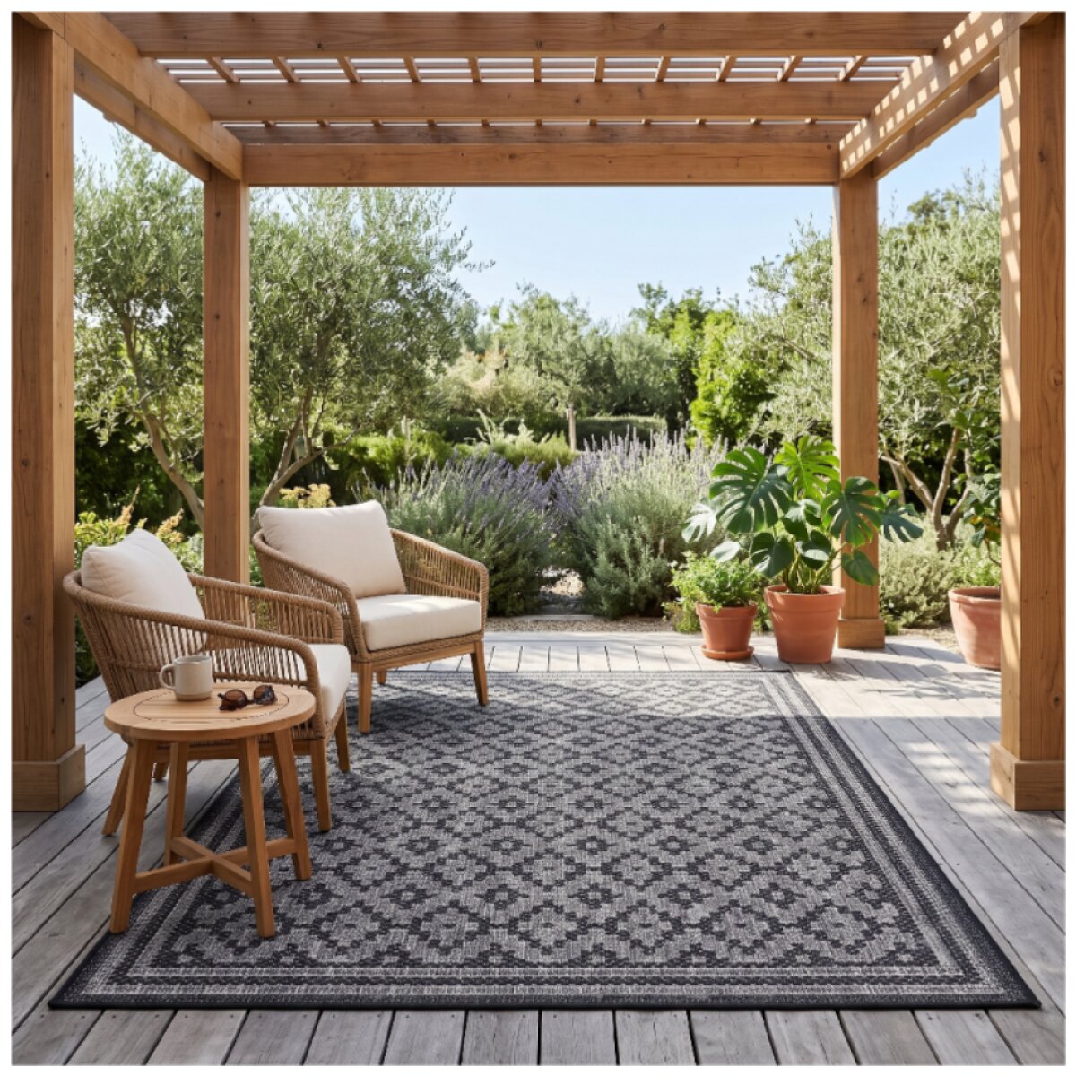 Venkovní vzorovaný koberec NEW OUTDOOR ROMBI 120x160 cm