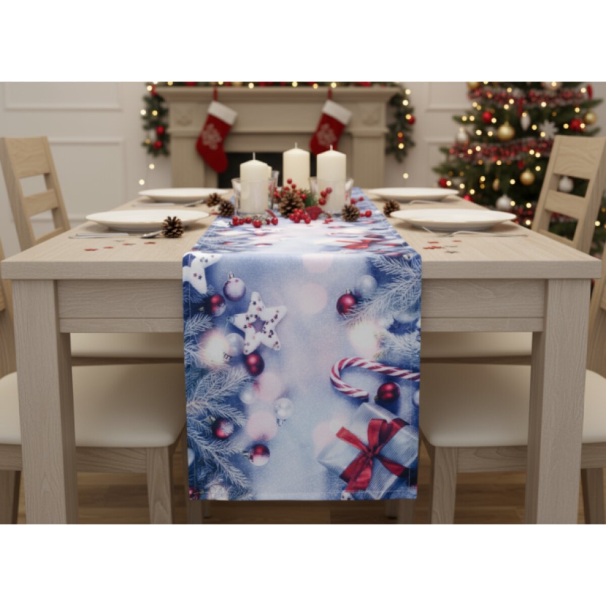 Vánoční běhoun na stůl PHOTO DECOR motiv A 35x180 cm