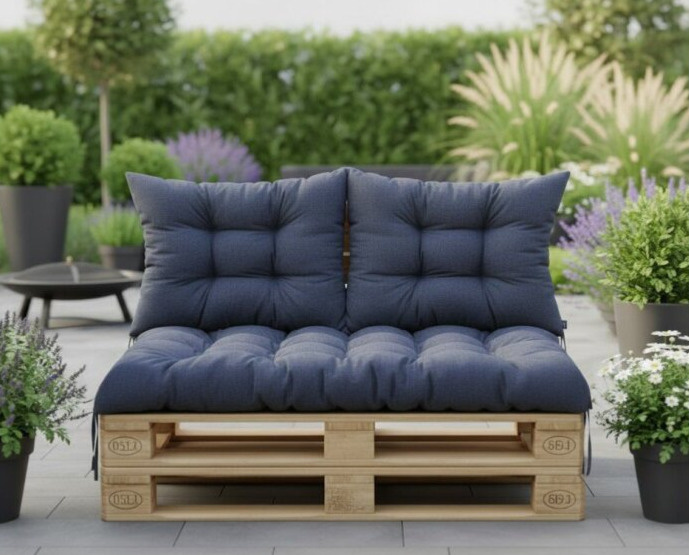 Paletová prošívaná opěrka ANGELO 60x40 cm color 04 modrá MyBestHome