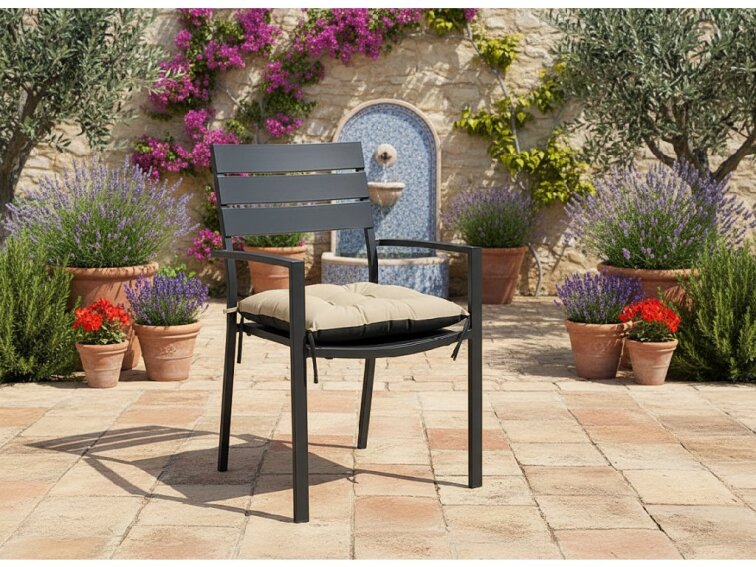 Zahradní prošívaný podsedák na židli JACOB color 17 světle béžová 45x45 cm Mybesthome