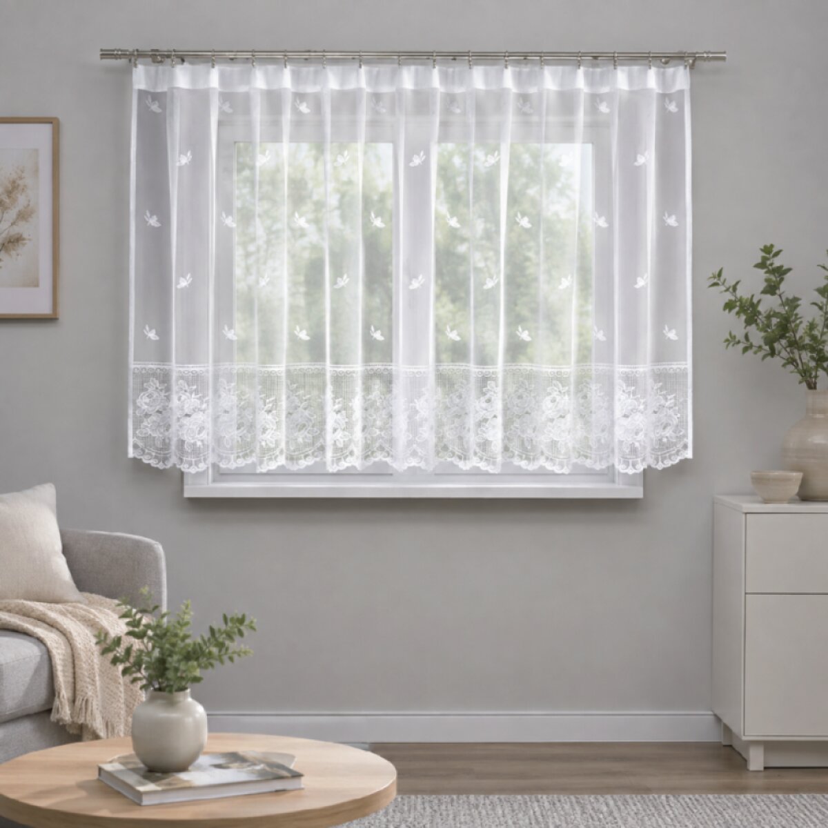 Dekorační žakárová záclona s řasící páskou RAMSES 160 bílá 400x160 cm MyBestHome