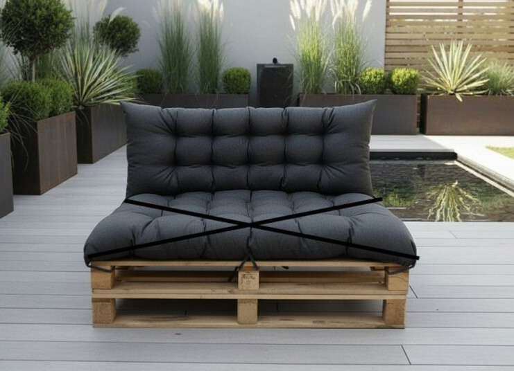 Paletová prošívaná opěrka DARIO 120x40 cm color 01 černá MyBestHome