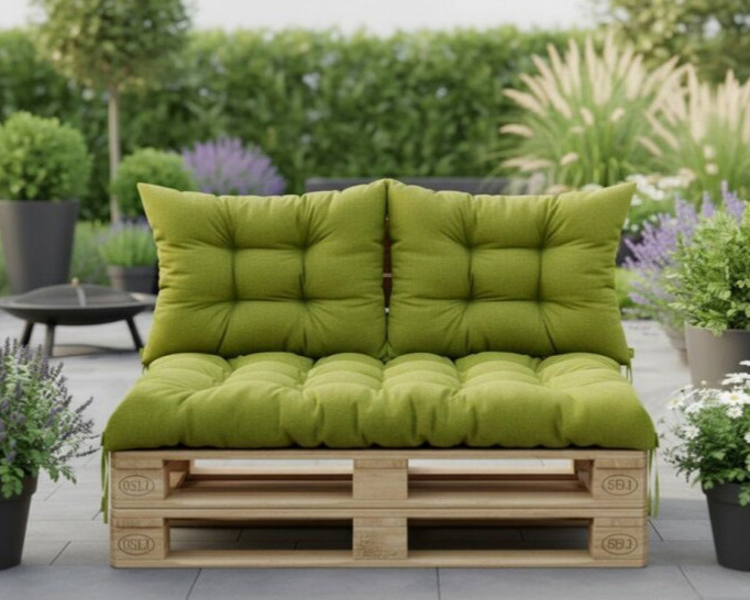 Paletová prošívaná opěrka ANGELO 60x40 cm color 19 olivová BestHome