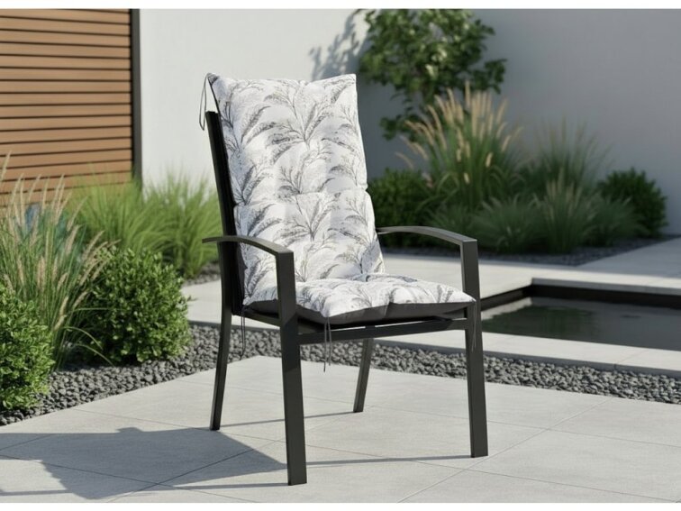 Zahradní prošívaný podsedák na židli s opěrkou 50x50x80 cm CALLUM vzor 136 Mybesthome