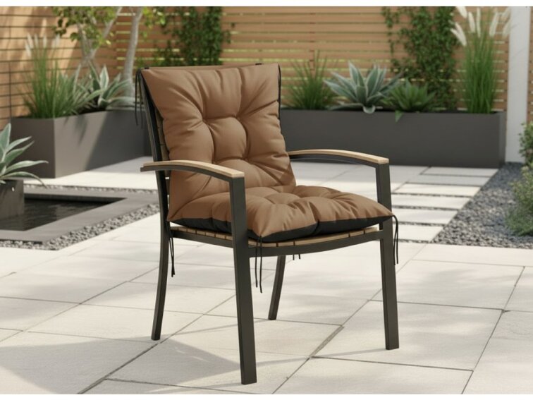 Zahradní prošívaný podsedák na židli s opěrkou OSCAR 50x50x50 cm color 44 cappuccino Mybesthome