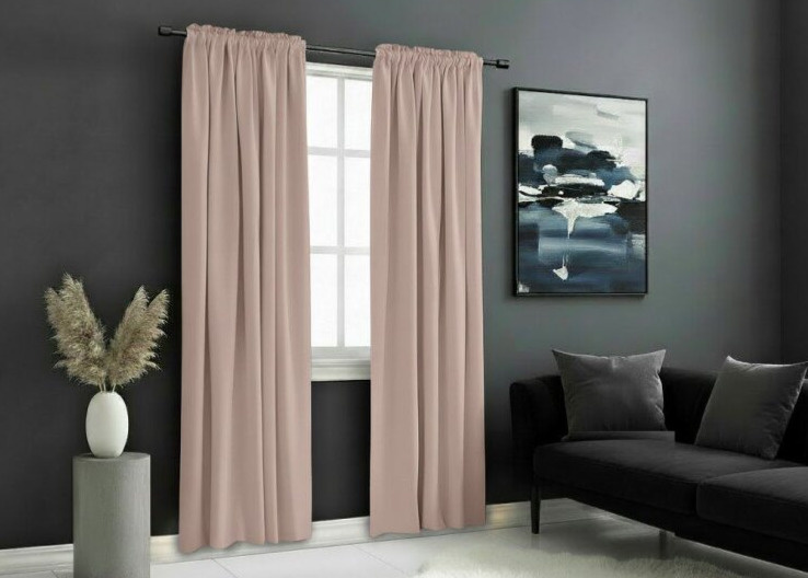 Zatemňovací závěs s řasící páskou "BLACKOUT" VIGO 135x250 cm, pudrová růžová, (cena za 1 kus) MyBestHome
