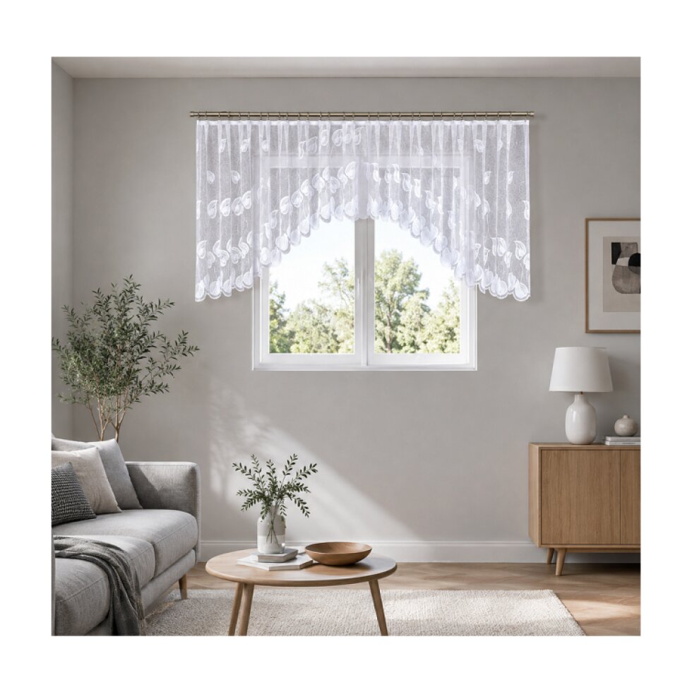 Dekorační oblouková krátká záclona na žabky NORA 400x100 cm MyBestHome