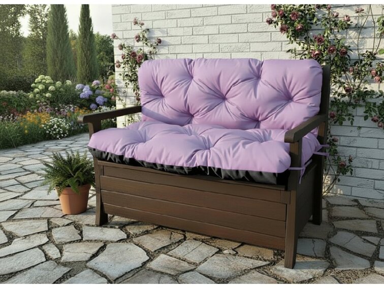 Prošívané sezení JONAS color 30 LILA různé rozměry, polstr na zahradní lavici - sedák s opěrkou, Mybesthome