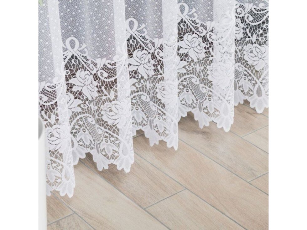 Dekorační žakárová záclona na žabky DEMETRIA LONG bílá 300x250 cm (cena za 1 kus dlouhé záclony) MyBestHome