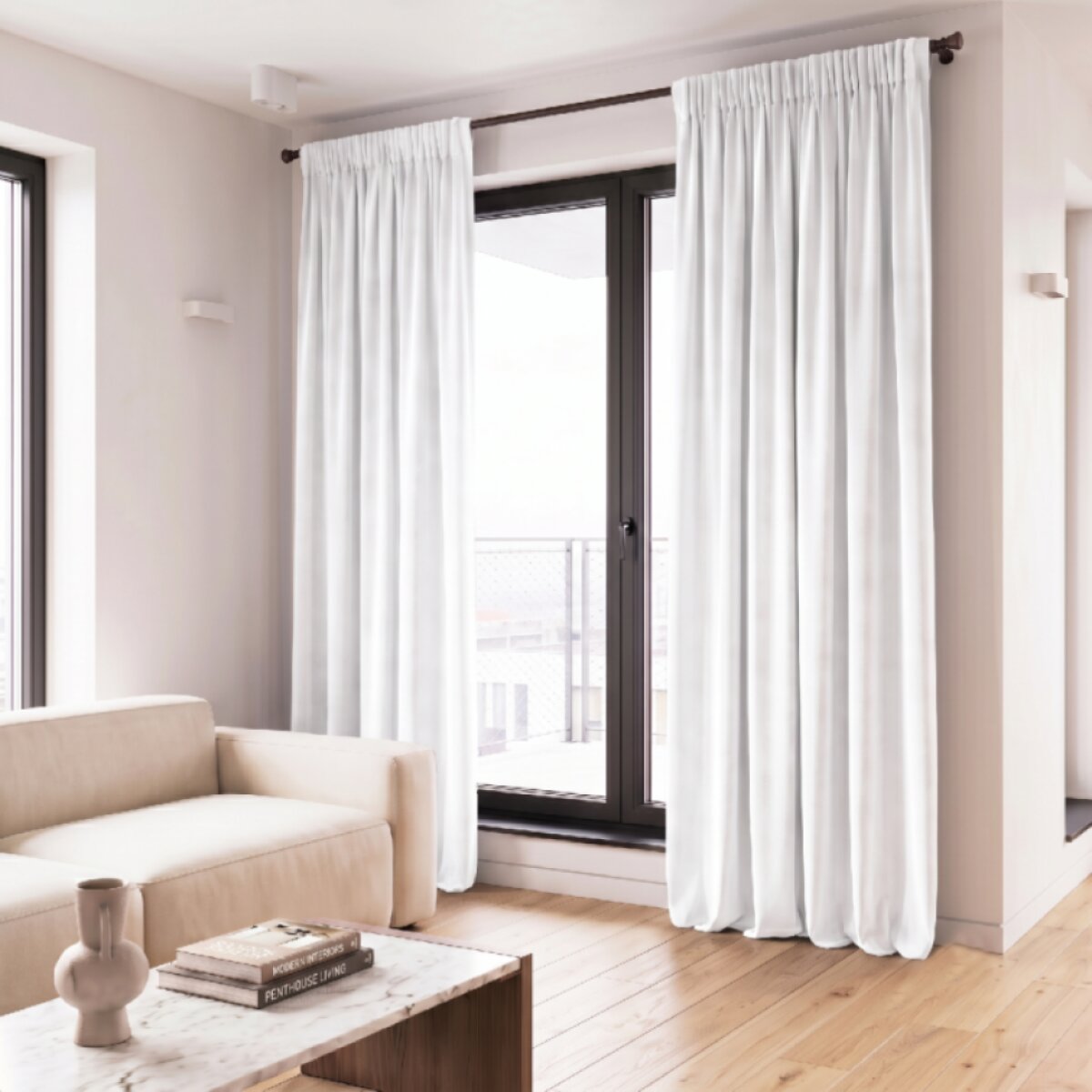 Dekorační závěs s řasící páskou VALMONT 140 cm x 250 nebo 260 cm color 101 bílá (cena za 1 kus) MyBestHome