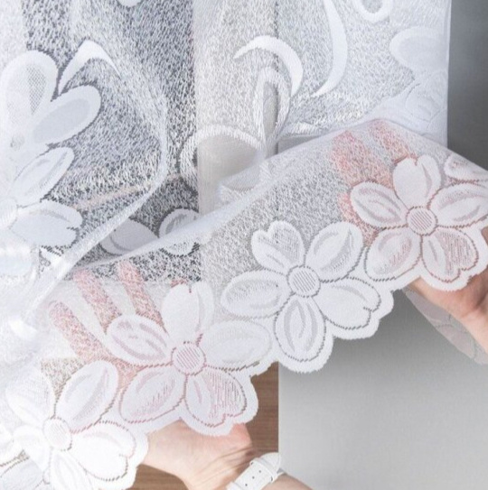 Dekorační oblouková dlouhá záclona na žabky RENATA 175 bílá 300x175 cm MyBestHome