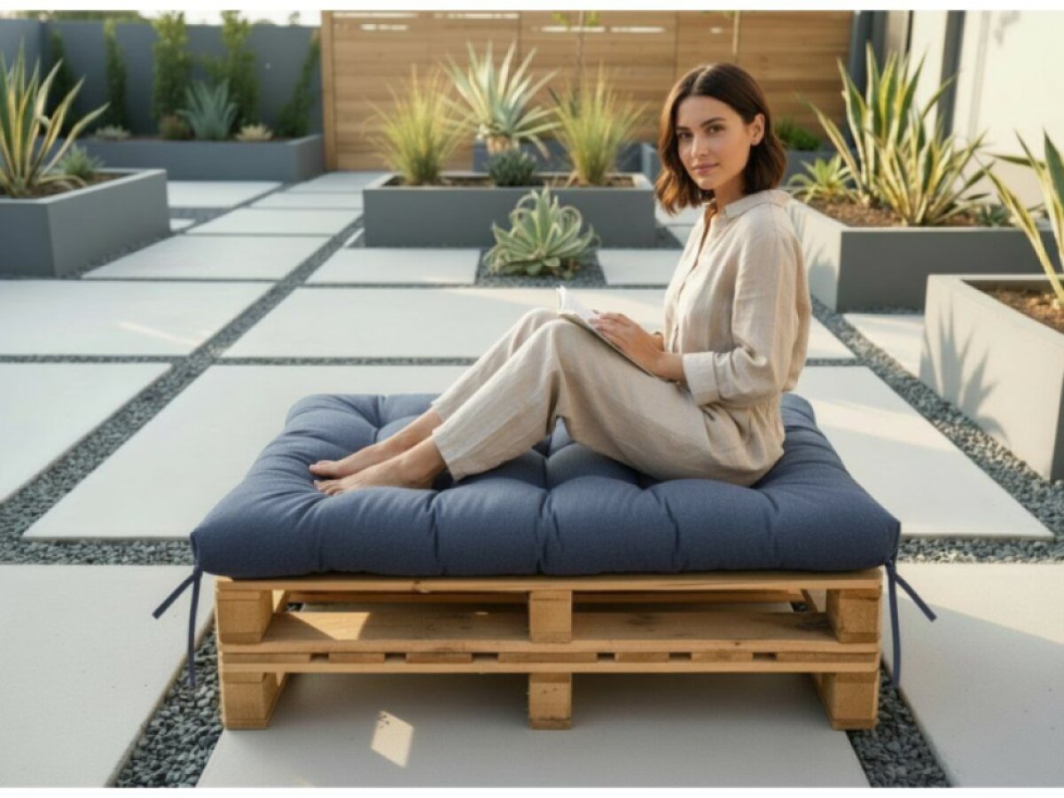 Paletový prošívaný sedák ALEX 120x80 cm color 04 modrá Mybesthome