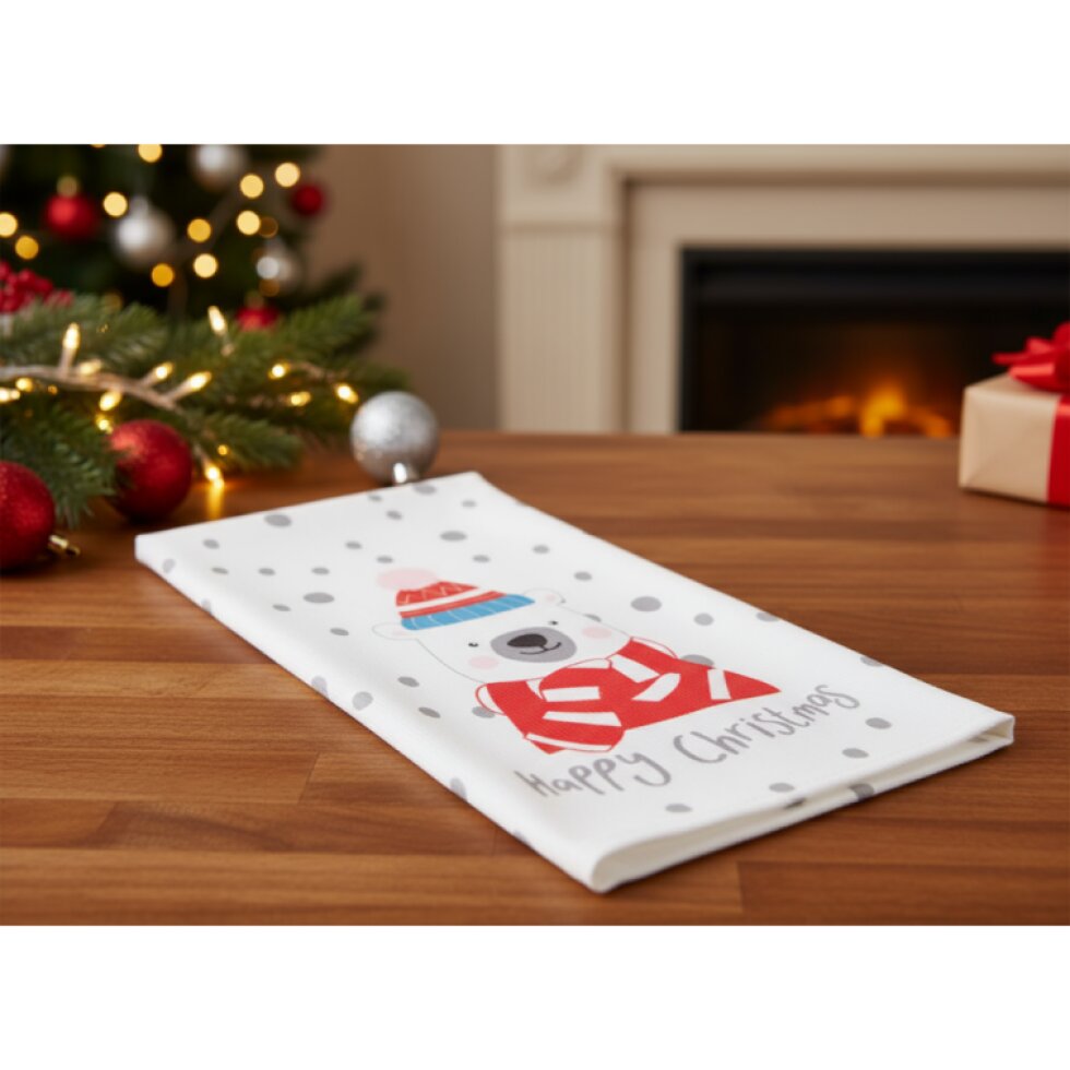 Vánoční utěrka SWEET CHRISTMAS, medvěd mikrovlákno 38x63 cm