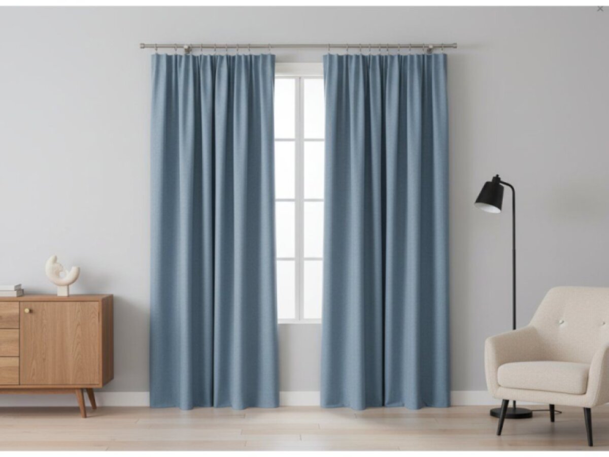 Dekorační zatemňující závěs SUPER BLACKOUT TAPE s řasící páskou modrá color 019 (cena za 1 kus) 140x250 cm 100% stínění Mybesthome