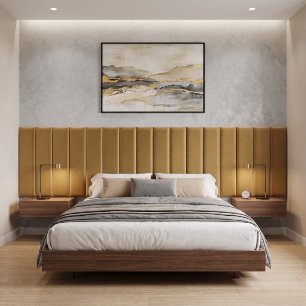 Čalouněný nástěnný panel různé rozměry x šířka 20 cm hořčicová obdélník MyBestHome
