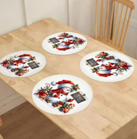 Vánoční dekorační ubrousek MERRY CHRISTMAS Ø 38 cm