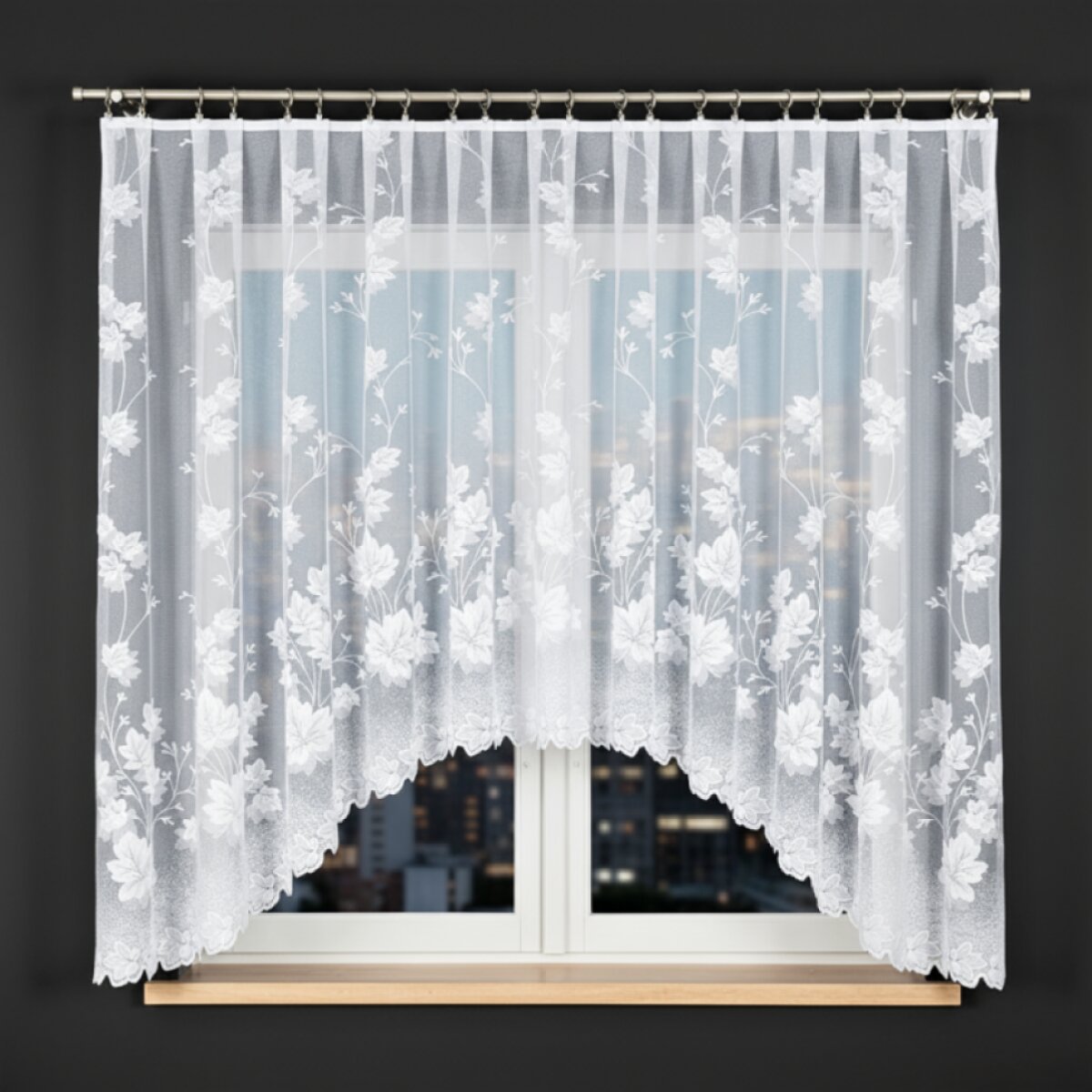 Dekorační oblouková krátká záclona na žabky BOZENA 160 bílá 300x160 cm MyBestHome