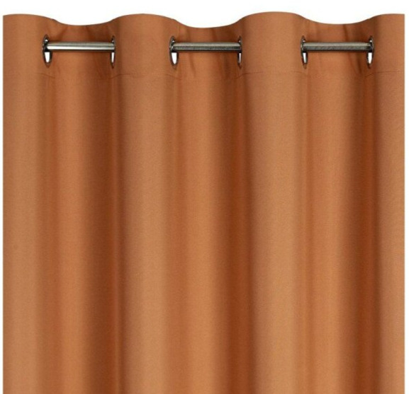 Dekorační dlouhý jednobarevný závěs s kroužky EASY TOP cihlová 1x140x250 cm (cena za 1 kus) MyBestHome