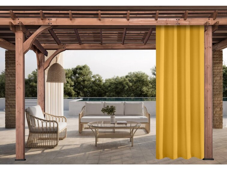 Venkovní zahradní závěs s tunýlkem JAMAICA color 40 mustard/hořčicová, různé rozměry MyBestHome