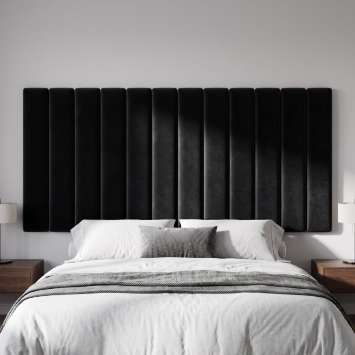 Čalouněný nástěnný panel různé rozměry x šířka 20 cm černá obdélník MyBestHome