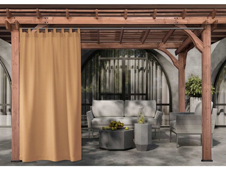 Venkovní zahradní závěs s poutky SANTIAGO color 37 latté, různé rozměry MyBestHome