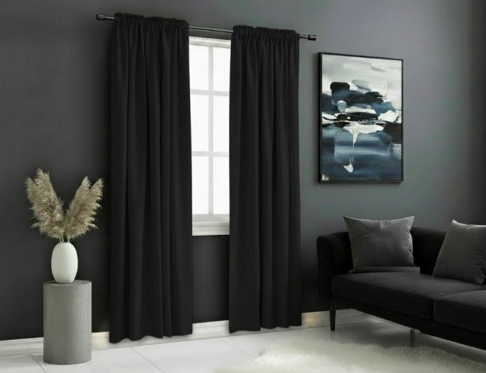 Zatemňovací závěs s řasící páskou "BLACKOUT" VIGO 135x250 cm, černá, (cena za 1 kus) MyBestHome