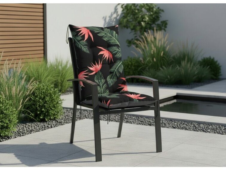 Zahradní prošívaný podsedák na židli s opěrkou 50x50x80 cm CALLUM vzor 114 Mybesthome