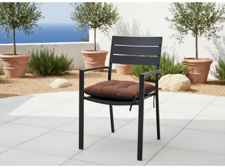 Zahradní prošívaný podsedák na židli JACOB color 22 hnědá 45x45 cm Mybesthome