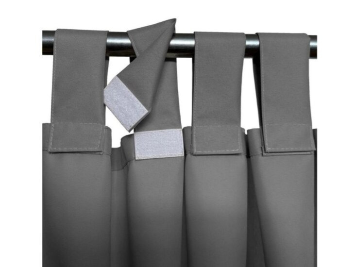 Venkovní zahradní závěs s poutky na suchý zip LISBOA tmavě šedá 02 různé rozměry Mybesthome