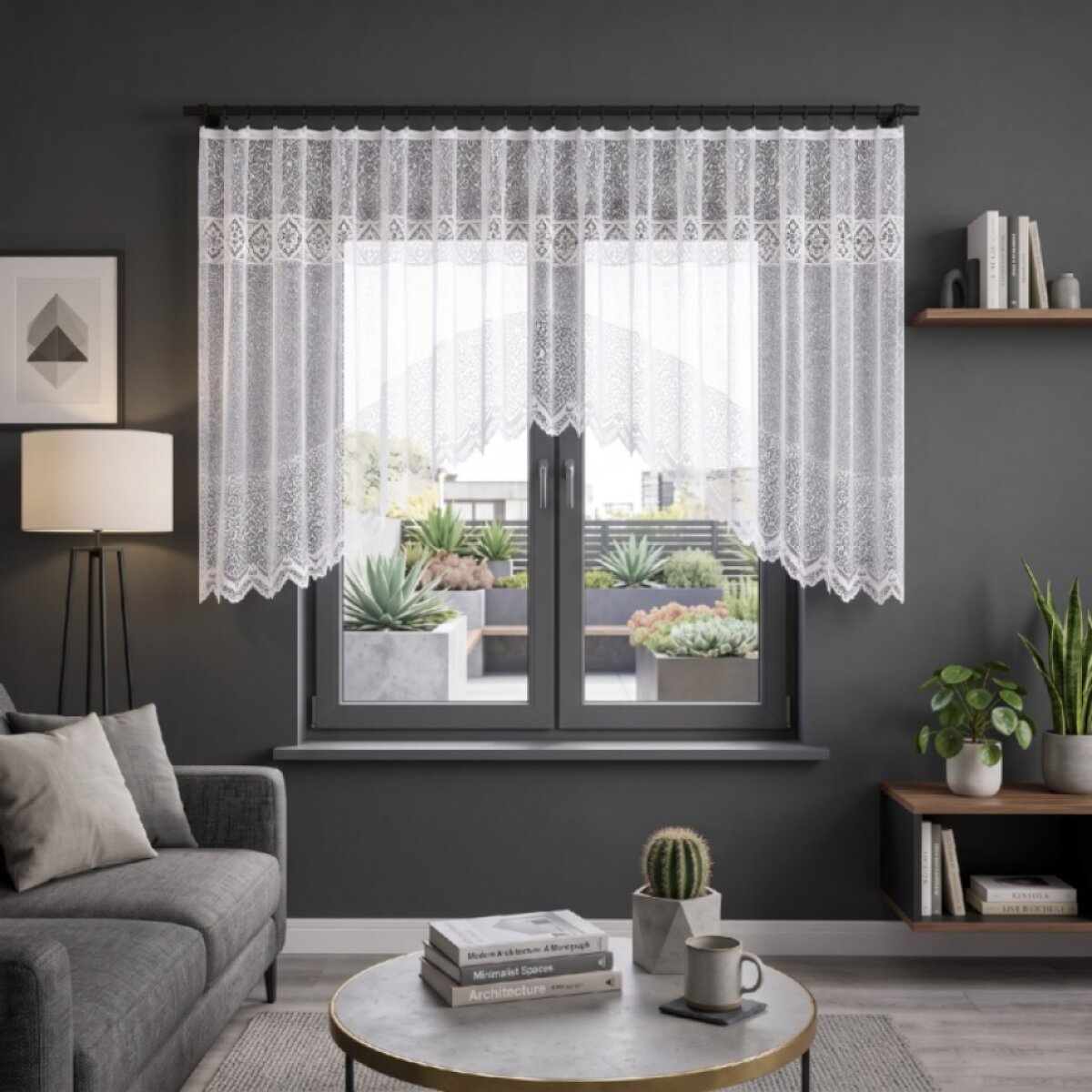 Dekorační krátká oblouková záclona na žabky BOGUMILA 160 bílá 400x160 cm MyBestHome