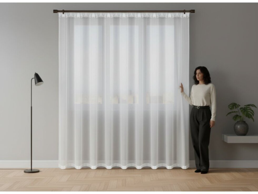 Dekorační dlouhá záclona s řasící páskou CHRISTELL L-81 bílá 400x250 cm MyBestHome
