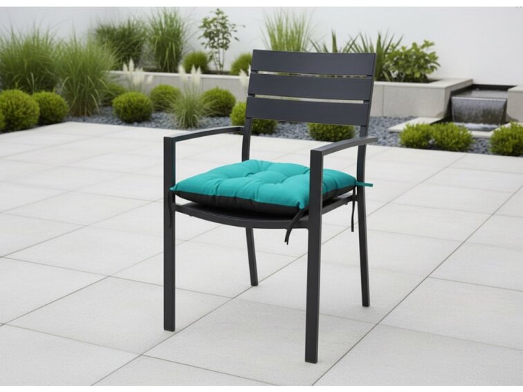 Zahradní prošívaný podsedák na židli JACOB color 51 tyrkysová 45x45 cm Mybesthome