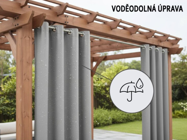 Venkovní zahradní závěs s kroužky MONTANA color 17 světle béžová, různé rozměry MyBestHome