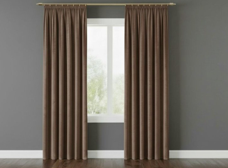 Dekorační závěs s řasící páskou VALMONT 140 cm x 250 nebo 260 cm color 002 hnědá (cena za 1 kus) MyBestHome