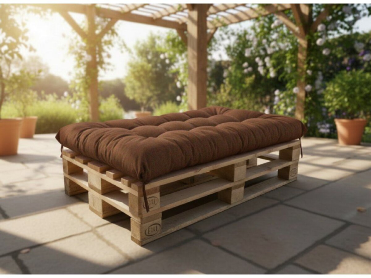 Paletový prošívaný sedák MARIO 120x60 cm nebo 120x50 cm, hnědá color 22, Mybesthome