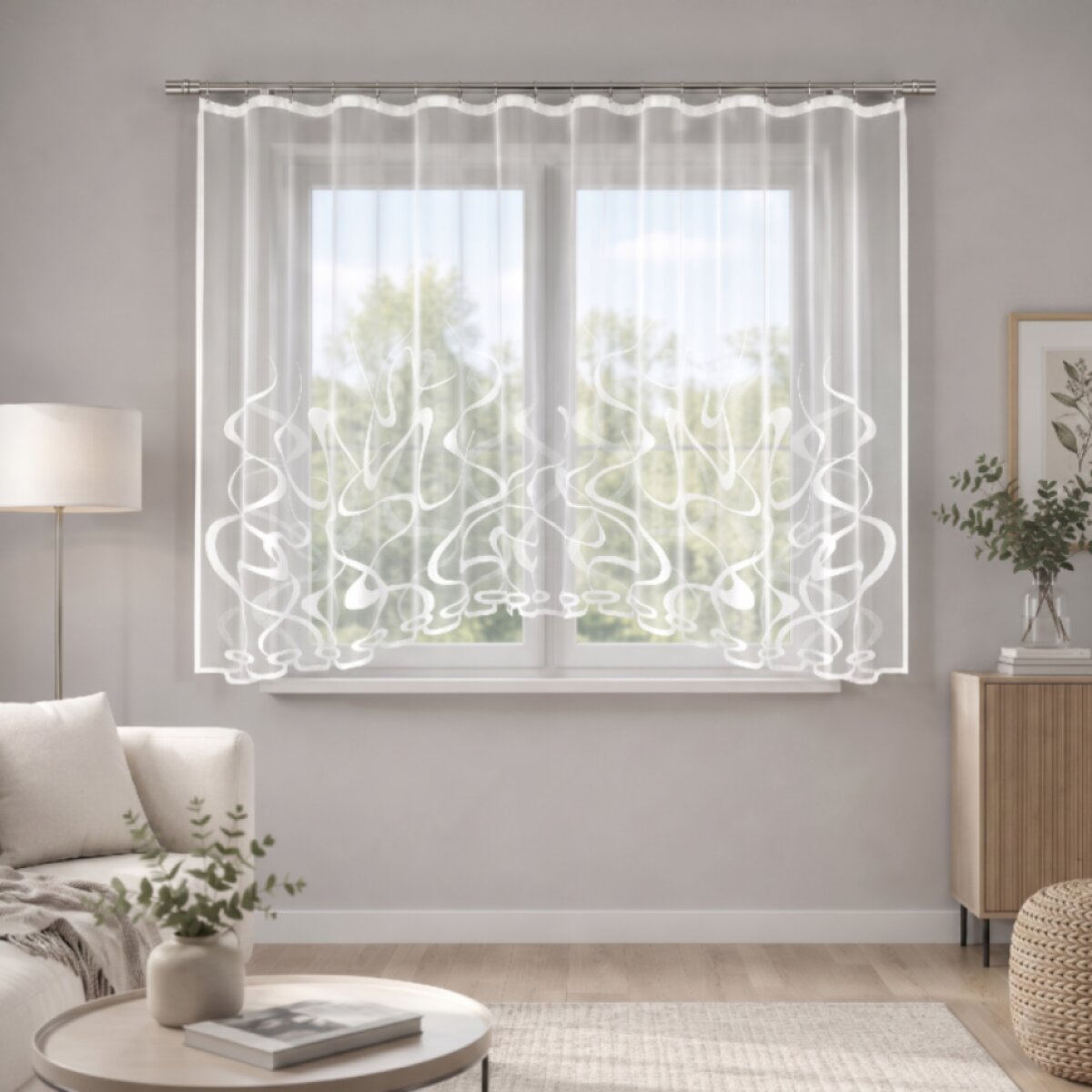 Dekorační žakárová záclona s řasící páskou HANNY 180 bílá 300x180 cm MyBestHome