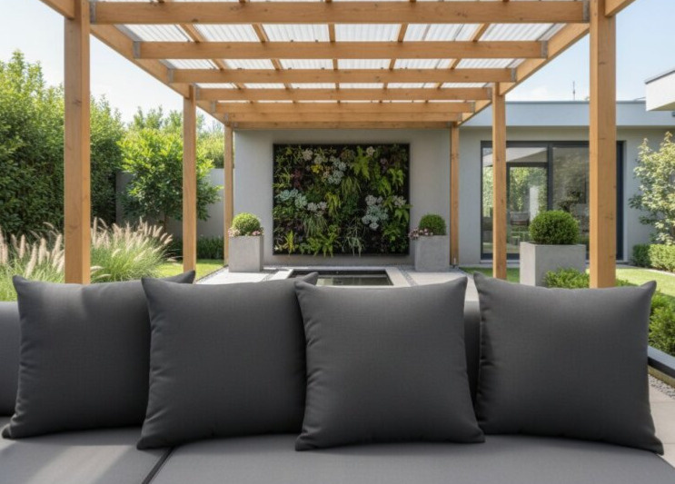 Dekorační venkovní polštář s výplní CARACAS color 02 antracit 40x40, 50x50 cm Mybesthome