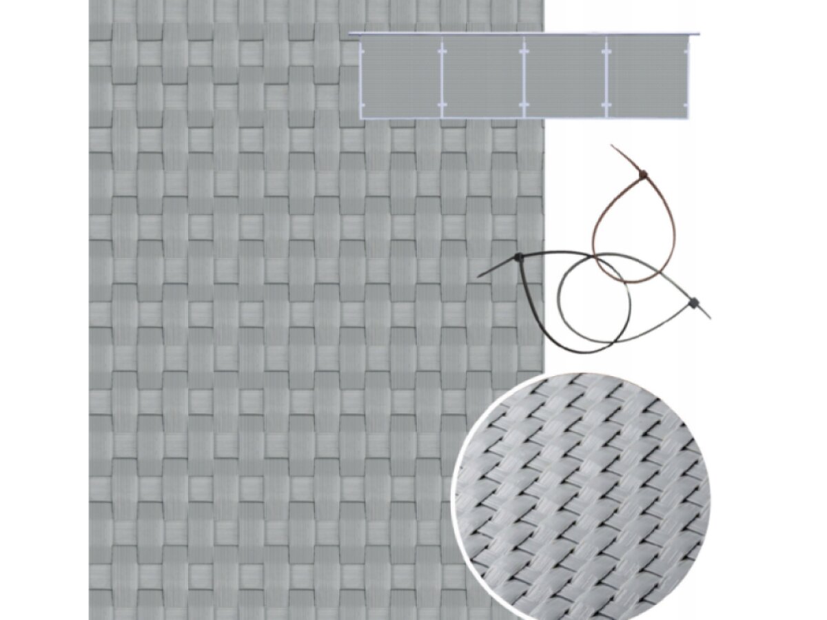 Balkonová ratanová zástěna MALMO výška 90 cm, 100 cm, 110 cm - cena za 1 běžný metr světle šedá MyBestHome