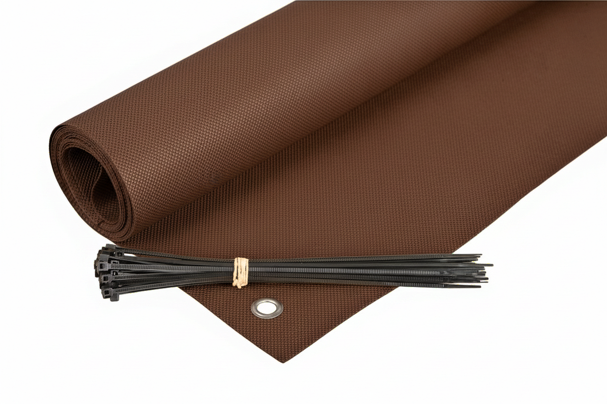 Balkonová zástěna OSLO hnědá, výška 80 cm, šířka různé rozměry MyBestHome