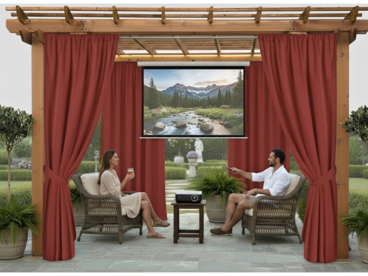 Venkovní zahradní závěs s tunýlkem JAMAICA color 12 vínová, různé rozměry MyBestHome