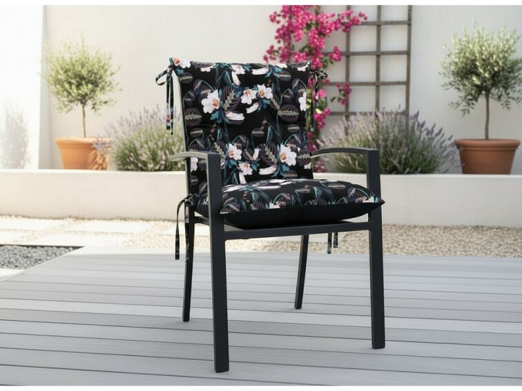 Zahradní prošívaný podsedák na židli s opěrkou OSCAR vzor 97 50x50x50 cm Mybesthome