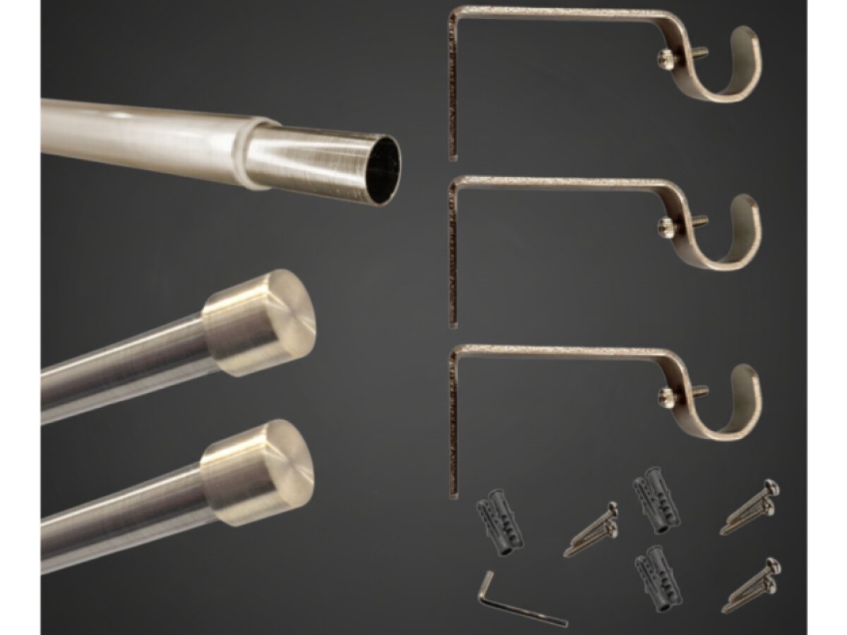 Kovová teleskopická garnýž VINCENZO mosazný antik 200-350 cm Ø 16/19 mm jednořadá Mybesthome