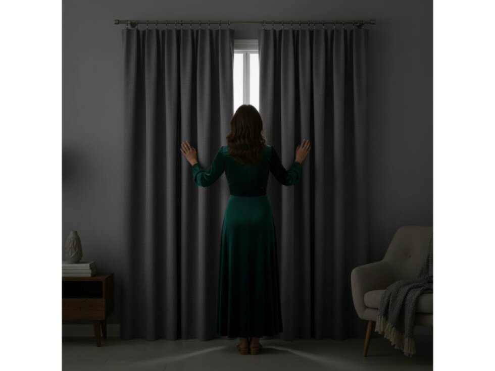 Dekorační zatemňující závěs SUPER BLACKOUT TAPE s řasící páskou modrá color 019 (cena za 1 kus) 140x250 cm 100% stínění Mybesthome