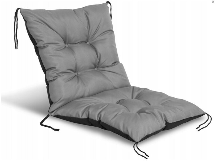 Zahradní prošívaný podsedák na židli s opěrkou OSCAR 50x50x50 cm color 23 šedá Mybesthome