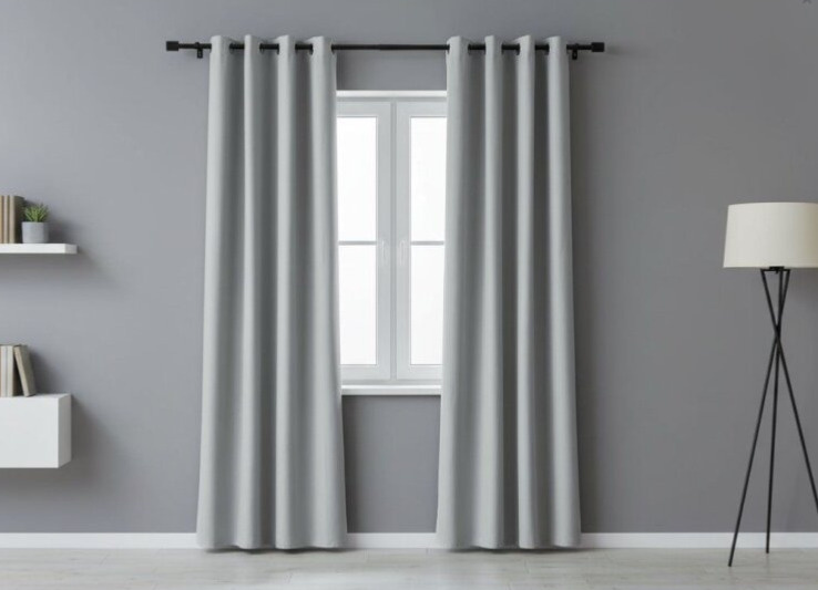 Zatemňovací závěs s kroužky BLACKOUT UNO 140x260 cm, světle šedá (cena za 1 kus) MyBestHome