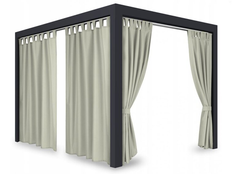 Venkovní zahradní závěs s poutky PORTO světle béžová 03 různé rozměry Mybesthome