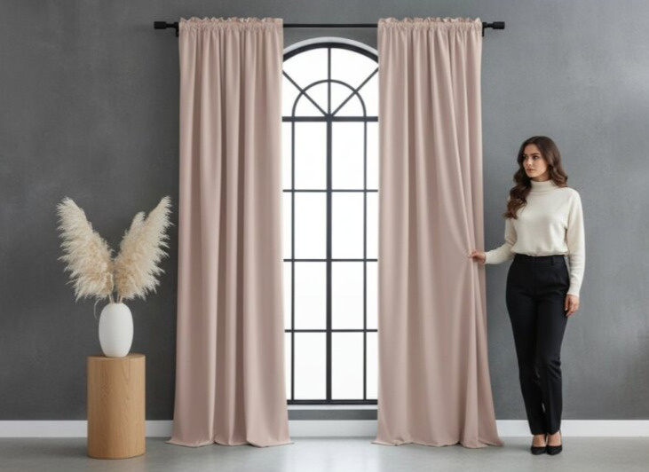 Zatemňovací závěs s řasící páskou "BLACKOUT" VIGO 135x250 cm, pudrová růžová, (cena za 1 kus) MyBestHome