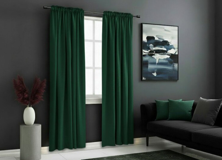 Zatemňovací závěs s řasící páskou "BLACKOUT" VIGO 135x250 cm, zelená, (cena za 1 kus) MyBestHome