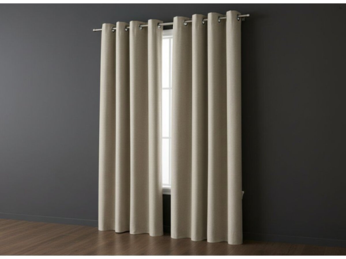 Dekorační zatemňující závěs SUPER BLACKOUT s kroužky světle béžová color 015 (cena za 1 kus) 140x250 cm 100% stínění Mybesthome